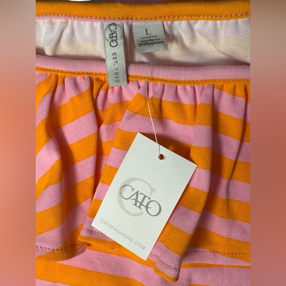 Cato NWT boat neck ruffle stripped shirt/top size L - Picture 6 of 9